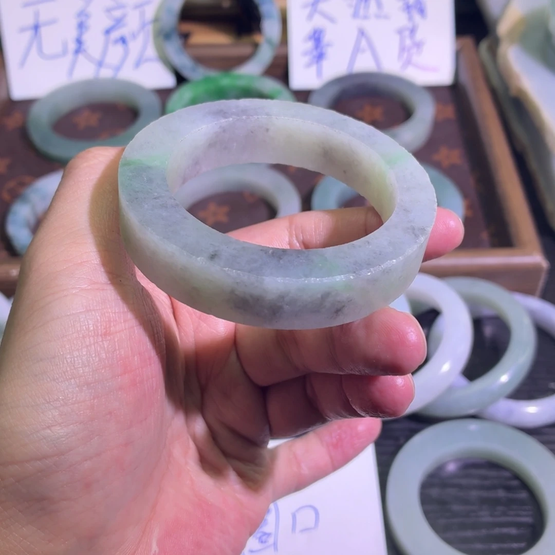 定制翡翠未镶嵌天然纹理随机，追求完美者慎拍