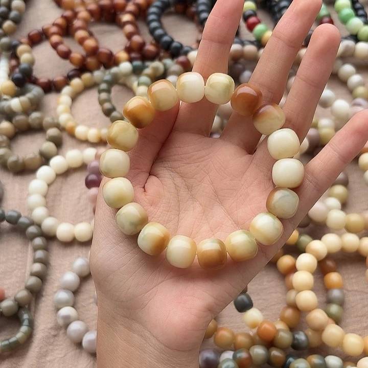 手串菩提根/象牙果卡14桶珠手工干磨敦煌