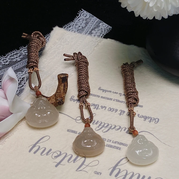 D39 老料藕粉抱抱佛套链多样性发货一条