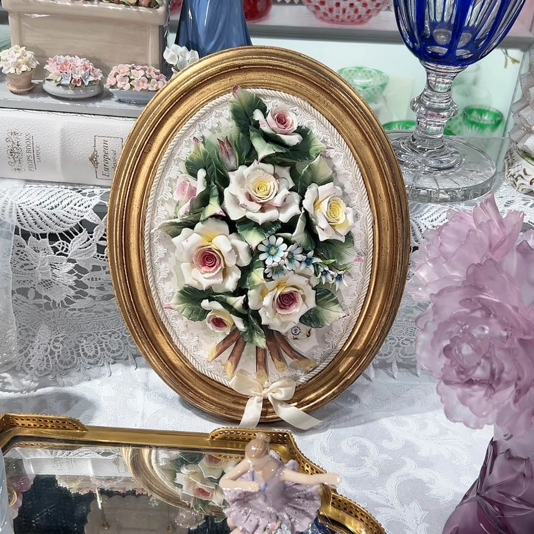 陶瓷意大利陶瓷花摆盘挂画