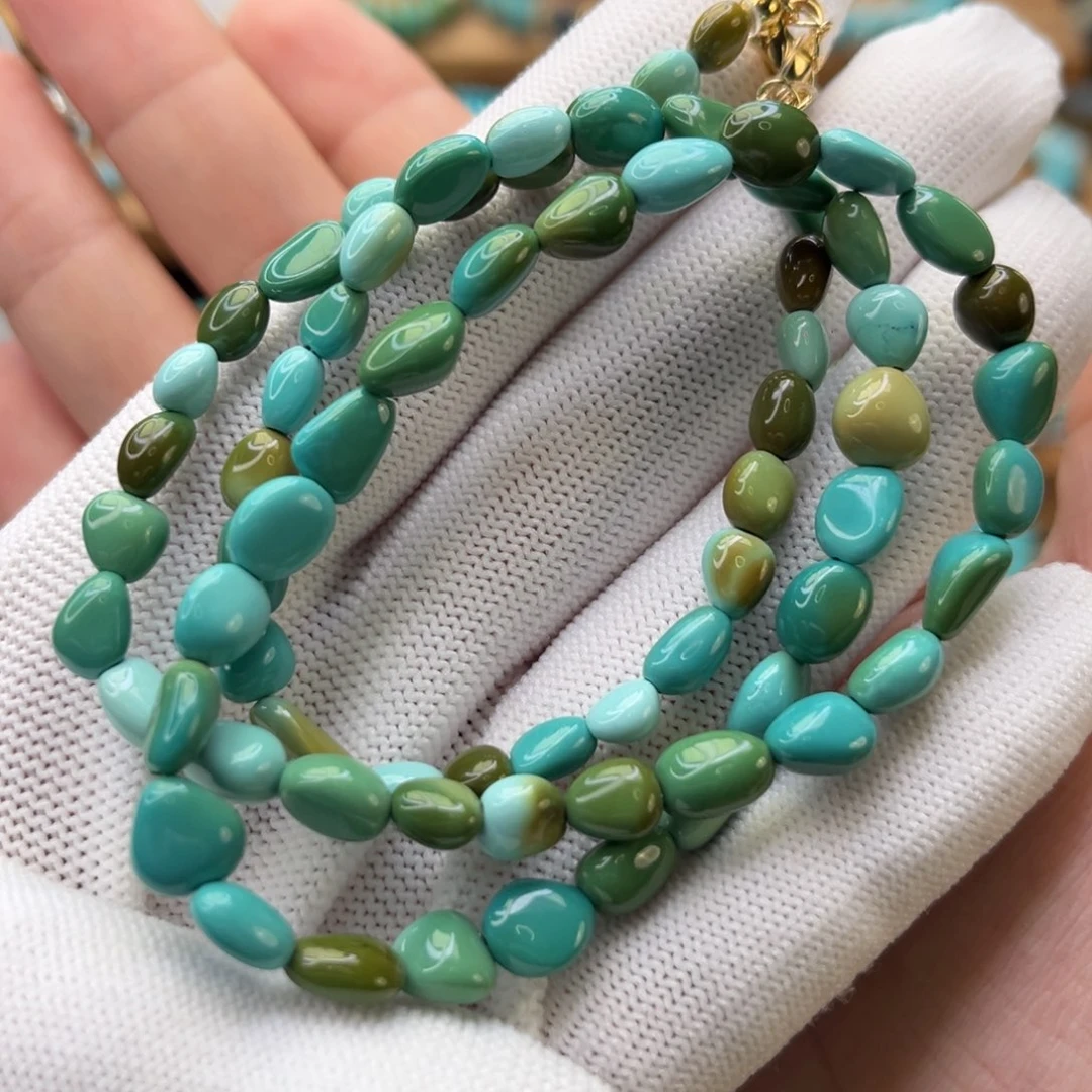 绿松石未镶嵌珠宝奇石随形项链