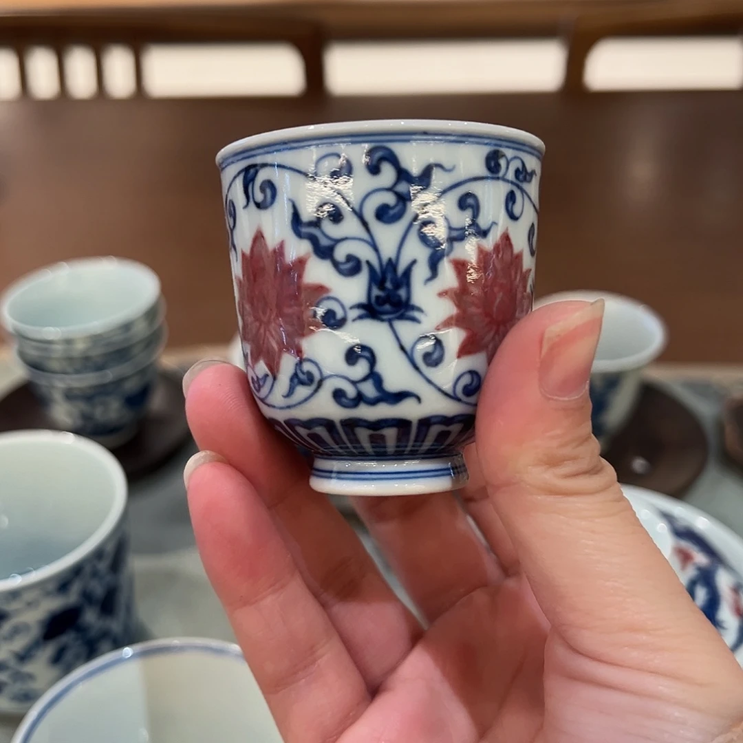 微瑕原矿釉里红杯