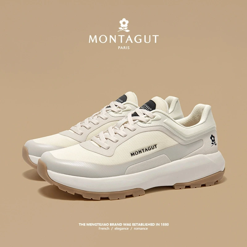 梦特娇夏季透气网面休闲风圆头时尚休闲鞋时尚跑步秋季百搭运动鞋