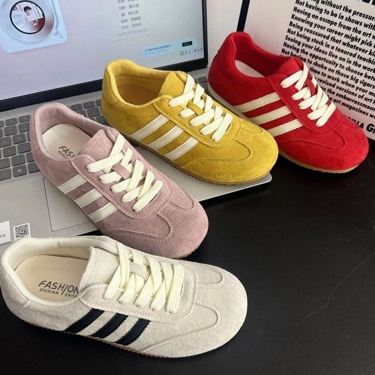 爆款女鞋轻奢女士德训女款爆款新款练车德训鞋红色百搭鞋子芒果头