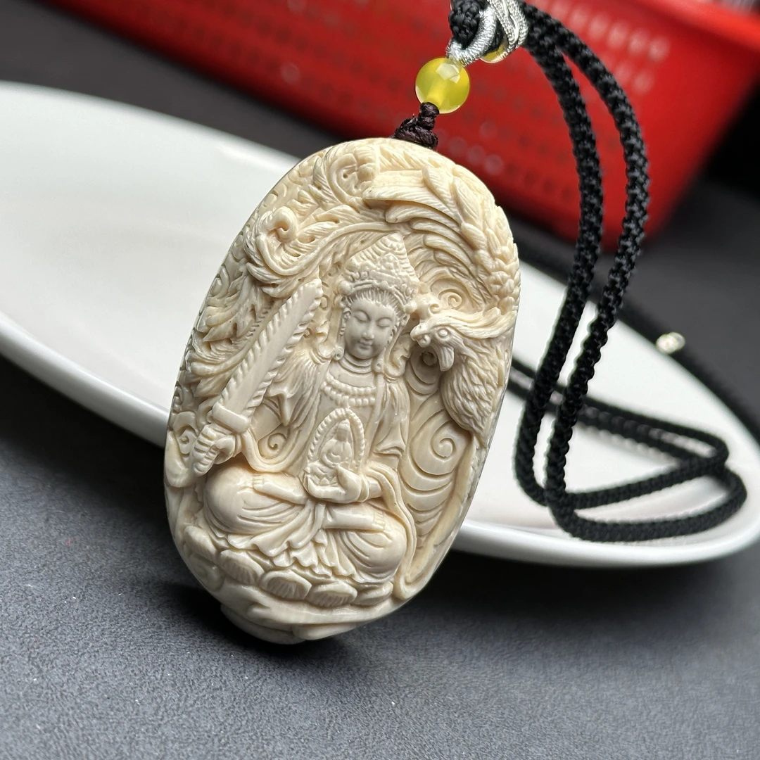 H2230天然猛犸牙雕刻虚空藏牌36*57*17mm 支持鉴定 假一罚四