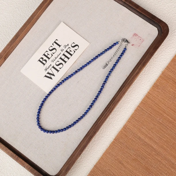 LZ3650克莱因蓝青金石小点位项链项链