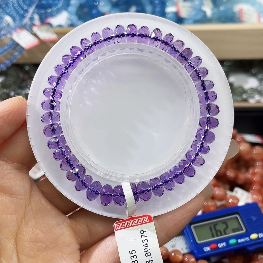 水晶未镶嵌手链刻面紫水晶7.8m