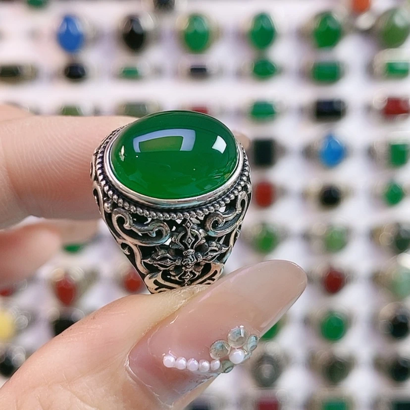 【闪购商品】银S925镶嵌戒指玛瑙/玉髓