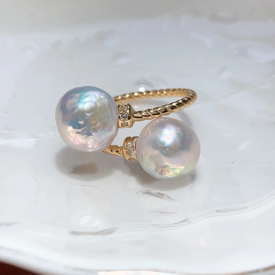 淡水珍珠戒指银S925镶嵌