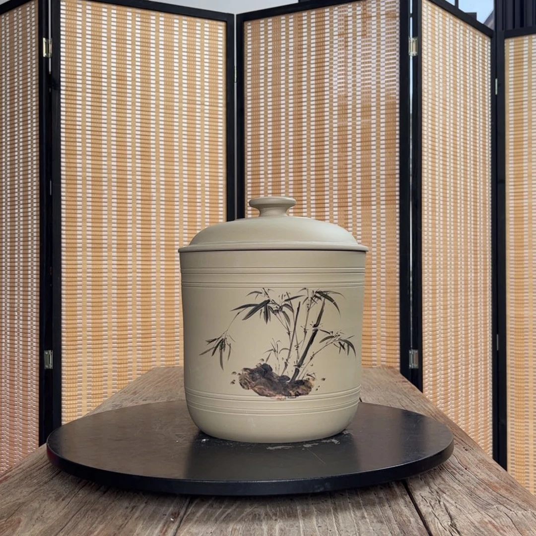 白泥哑光存茶缸7-9饼