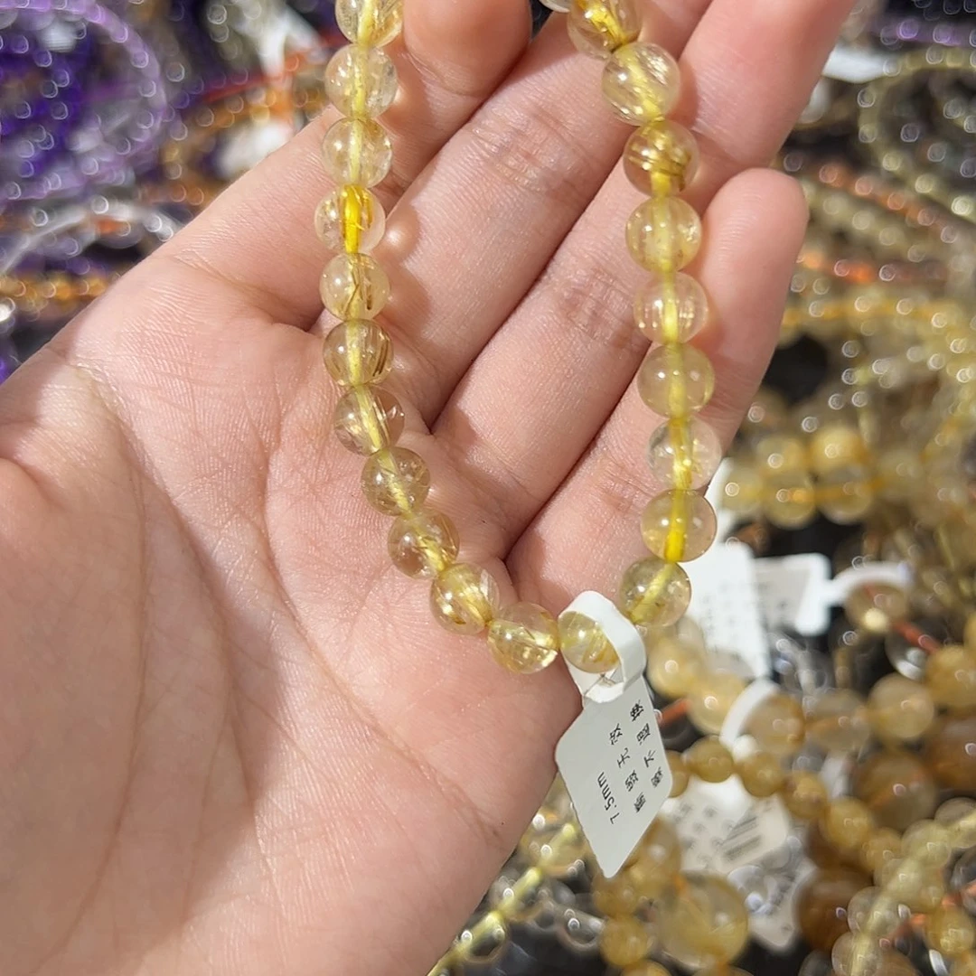 水晶手链未镶嵌天然金发晶