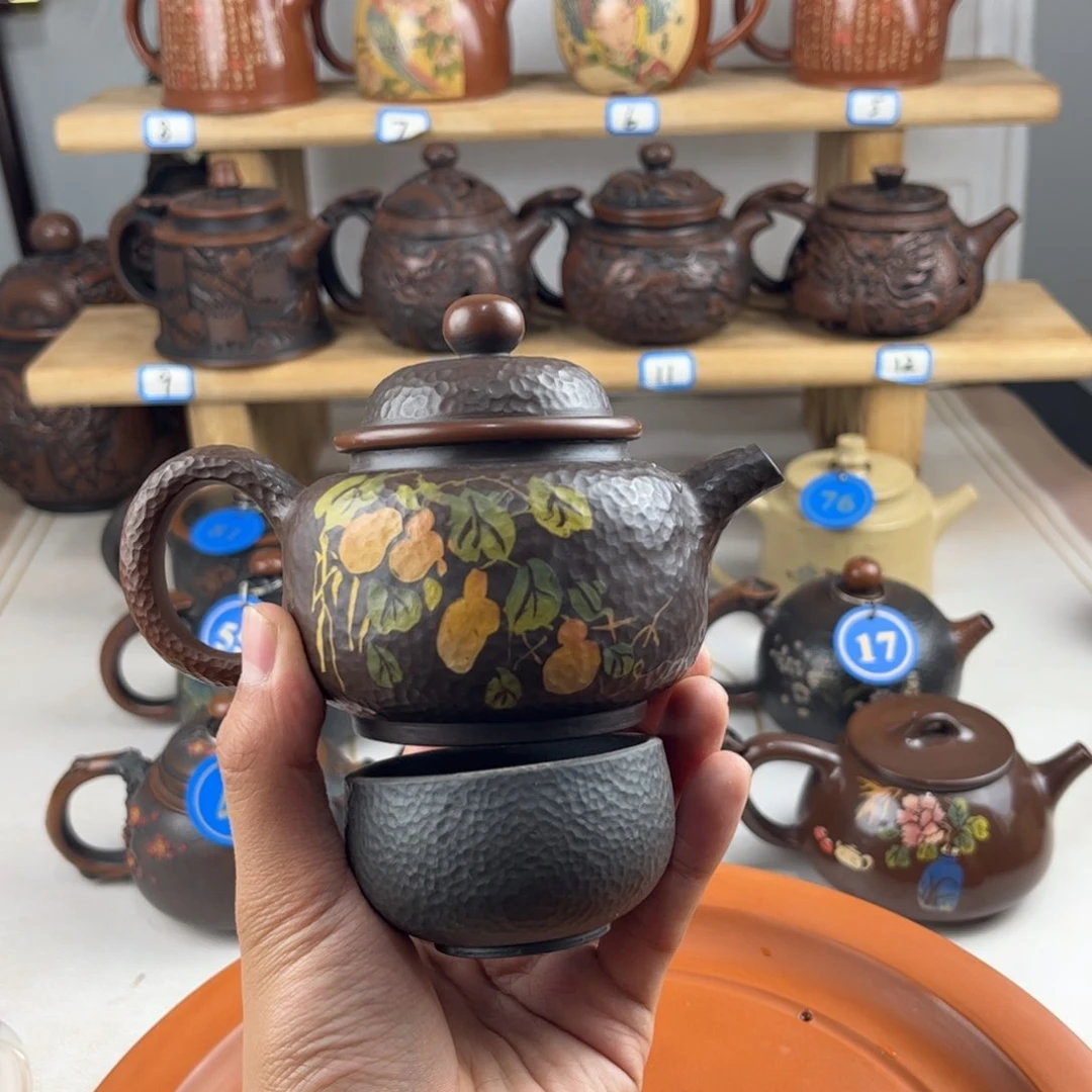 壶明**风建水紫陶老手艺人全手工制作