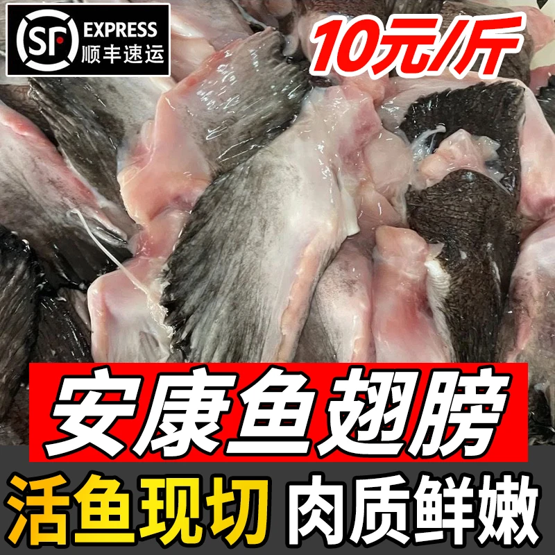 新鲜安康鱼翅膀冷冻鱼翅鱼鳍安康鱼鲜活深海鱼翅海鲜水产商用整箱
