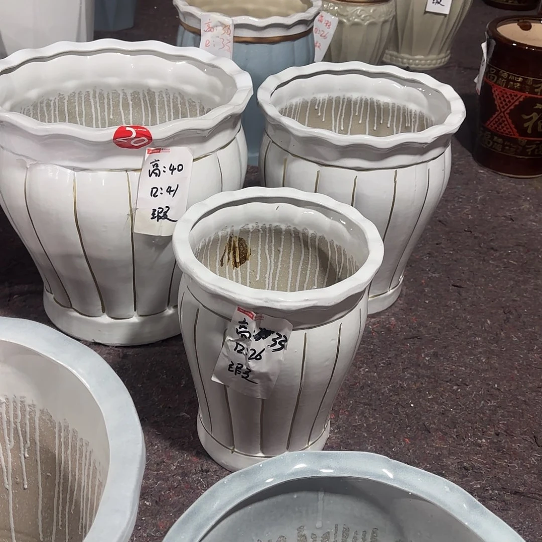 金线南瓜盆一套三个花盆