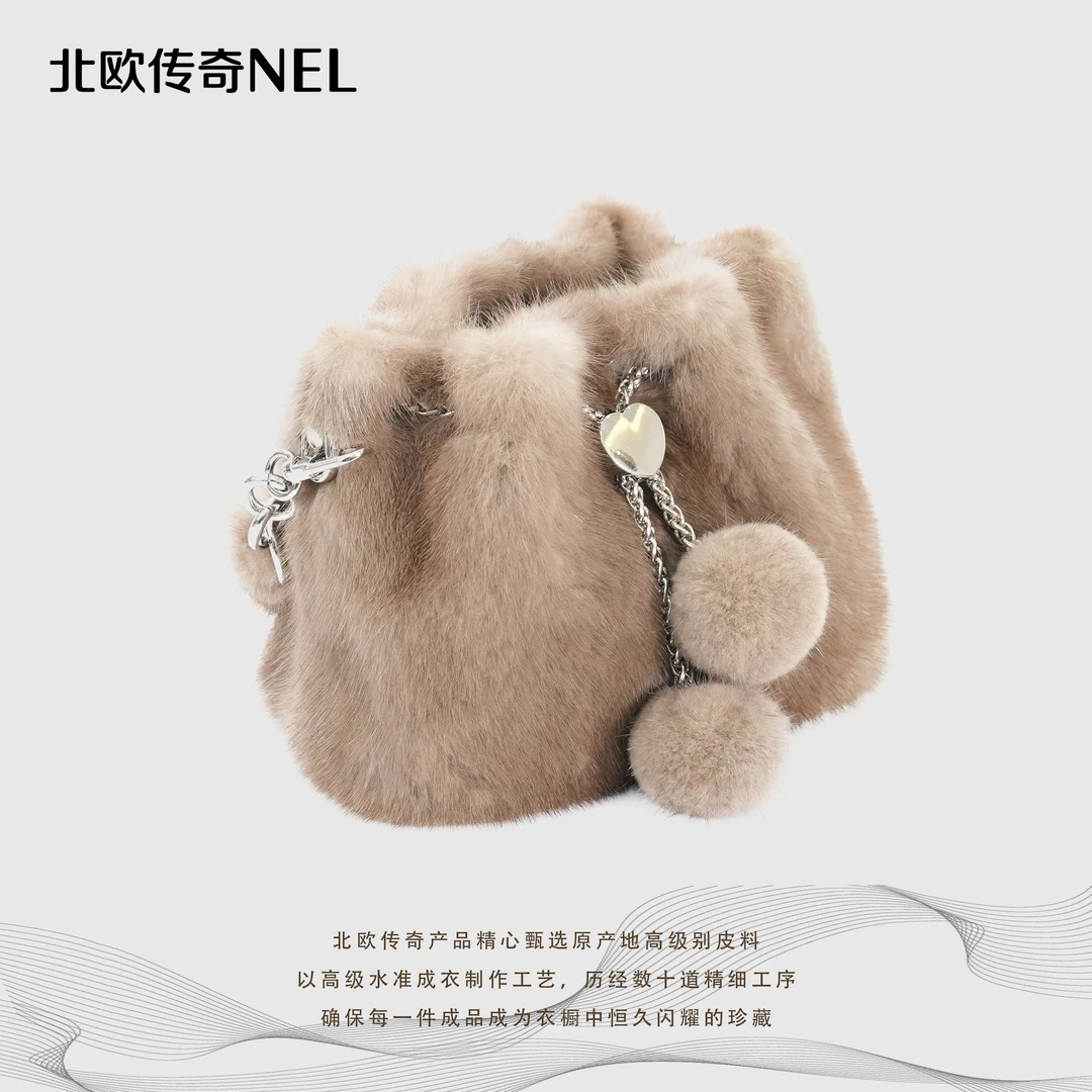 北欧传奇【央广购物】进口水貂毛手拿包NJ18-STPB