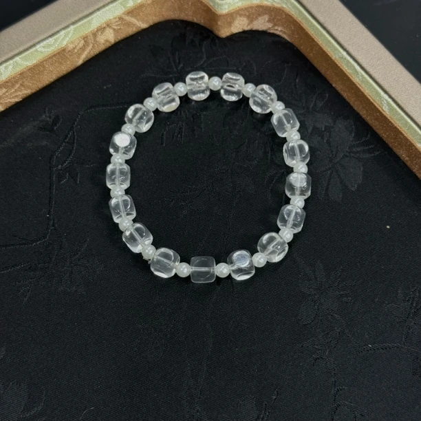 【雾里长安】天然白水晶方糖温柔手串F523