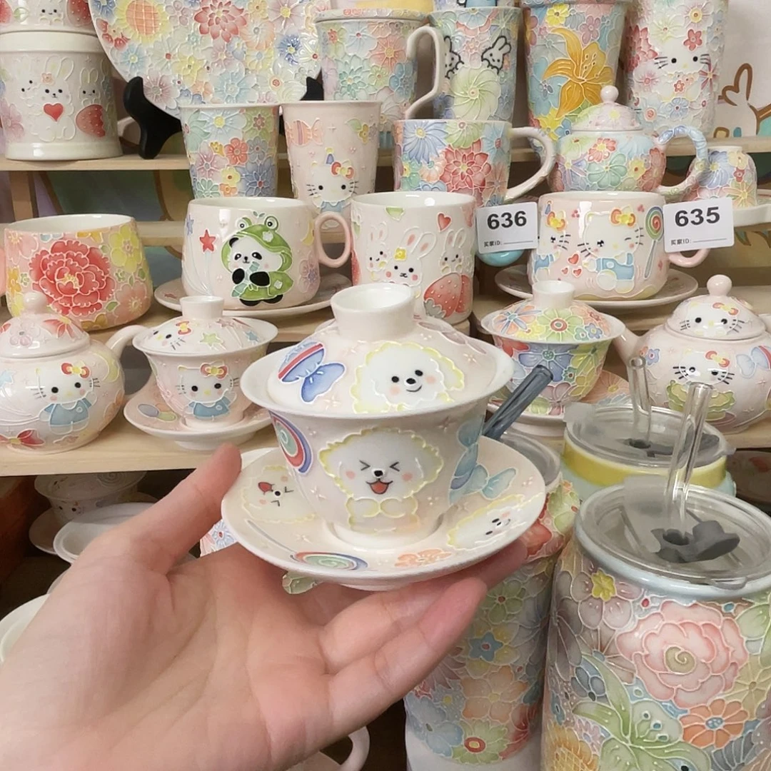 瓷片玉泥盖碗狗狗