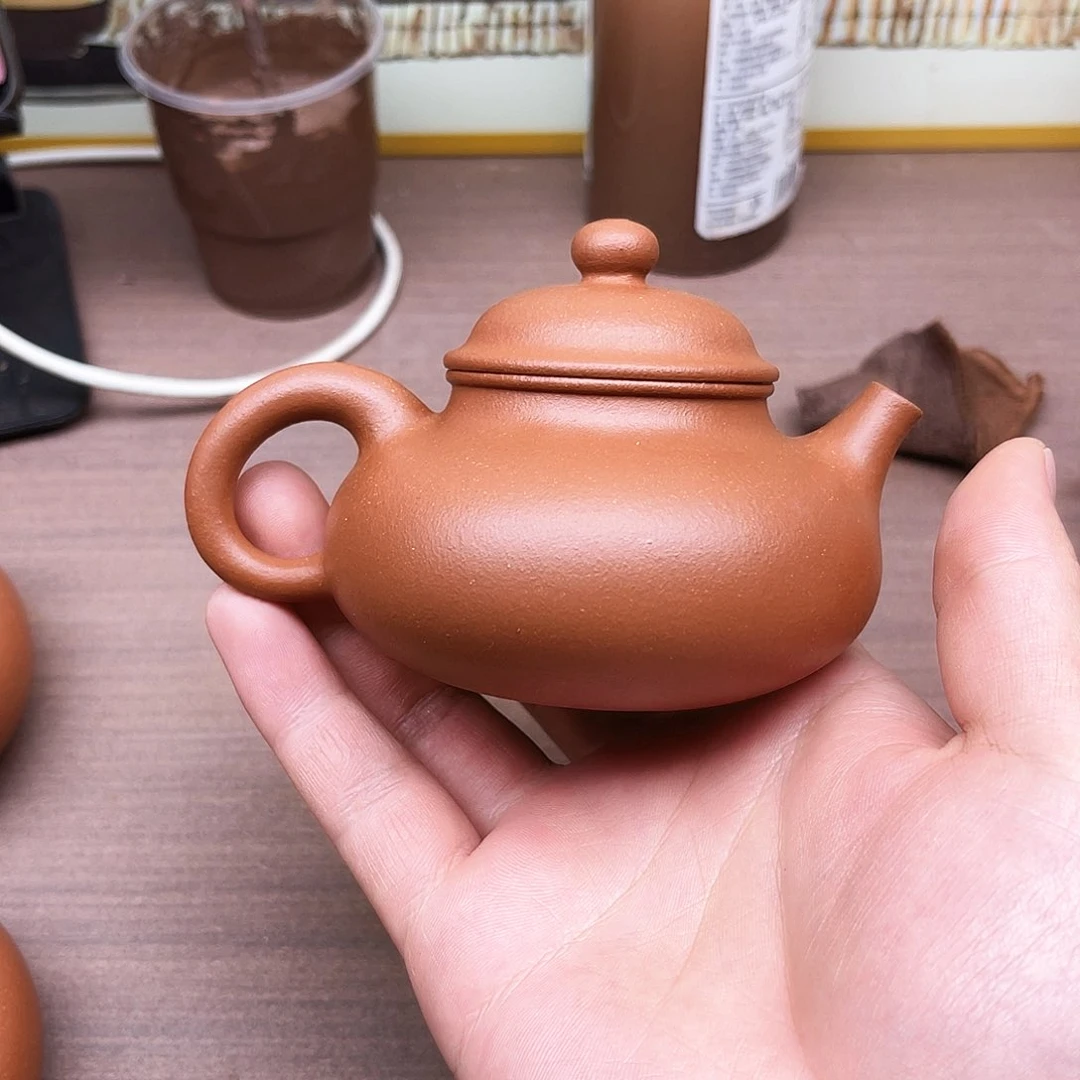 紫砂茶壶提***?宜兴紫砂壶原矿精挑红降坡容天160毫升瑕疵