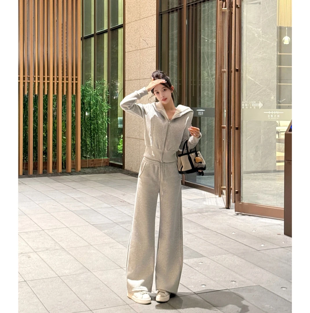 「星澜梦遇」 依凡芙冬季加绒新款修身仿貂毛连帽套装JY991A/XX