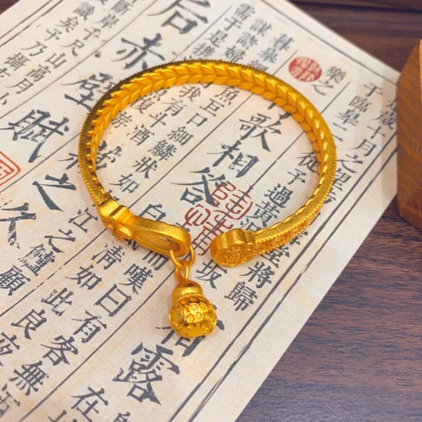 手镯 铜钱葫芦开口手镯纳福平安