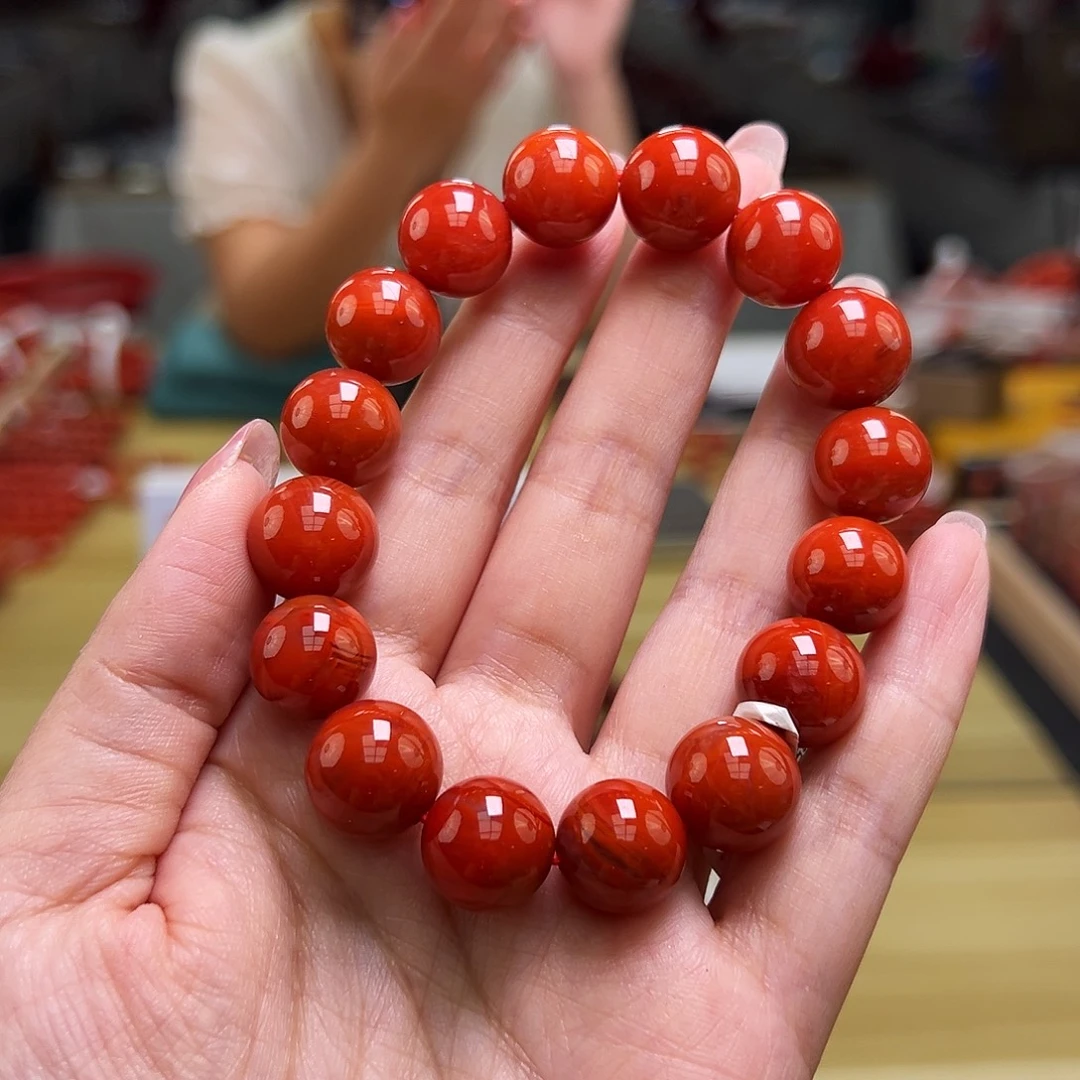 南红玛瑙瓦西手串13mm未镶嵌