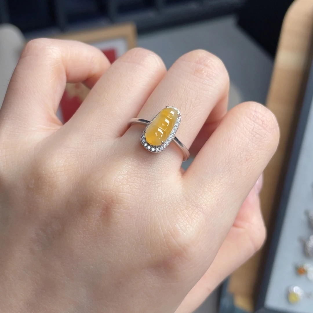 翡翠银S925镶嵌戒指