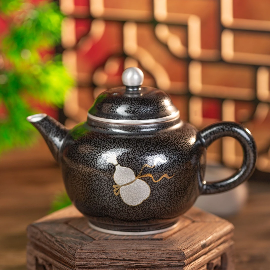 【西泠上新】碧海星河天目釉水平壶HX0078