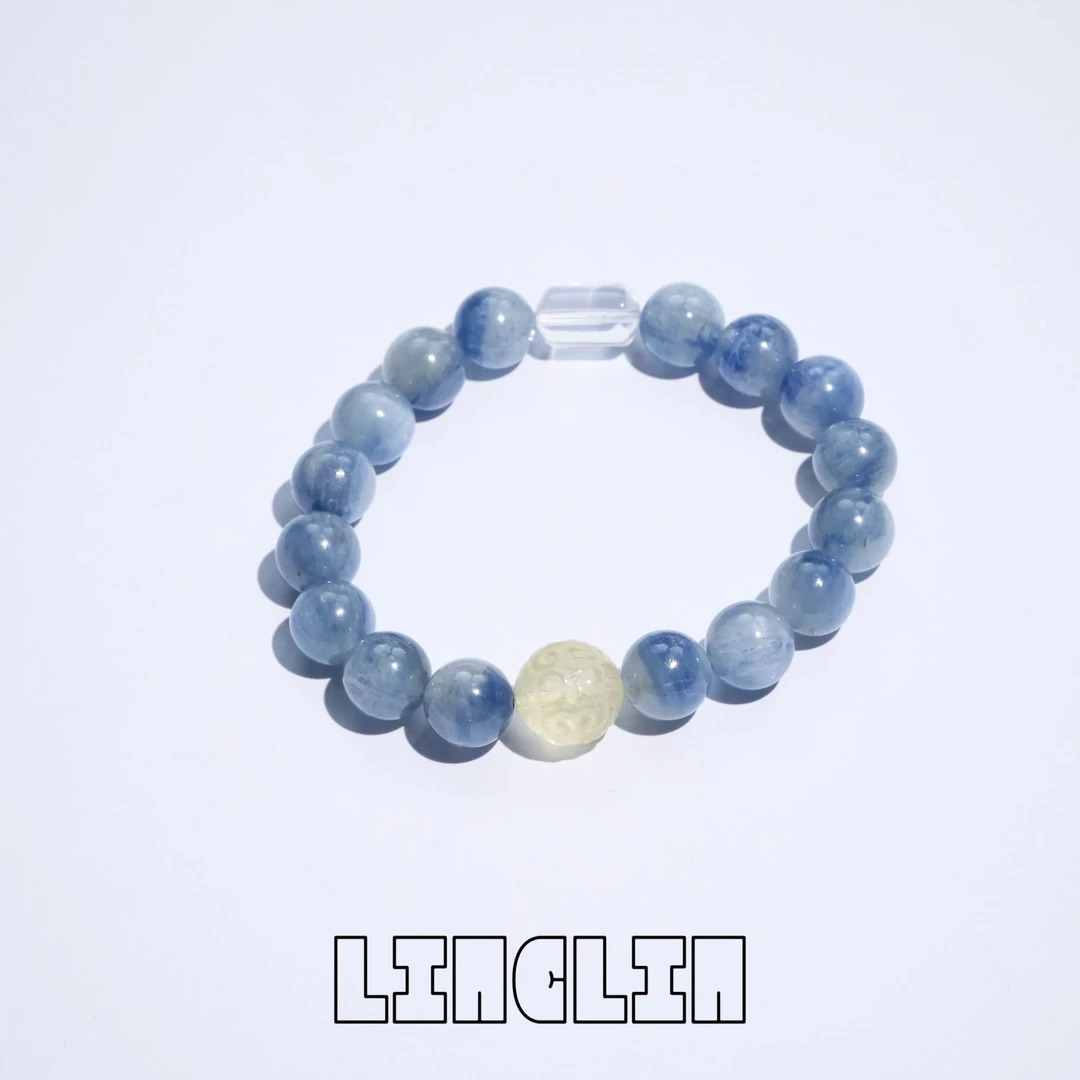 【潮汐印记】11咪蓝晶石黄水晶白水晶 天然水晶 蓝色系 G3B