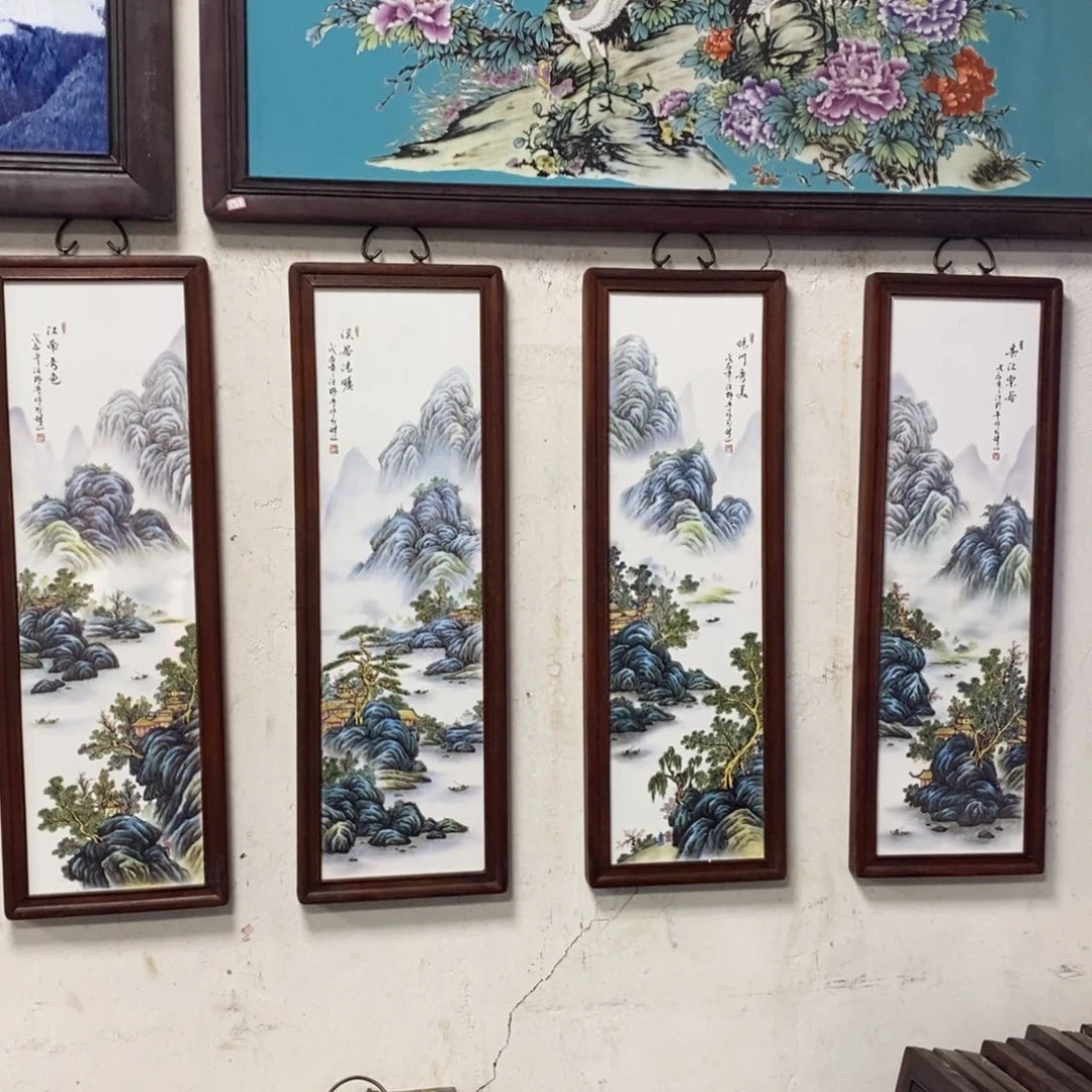 瓷片80*28*4景德镇瓷板画柴窑烧制