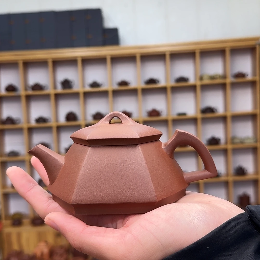 紫砂茶壶六方霸王石瓢260cc