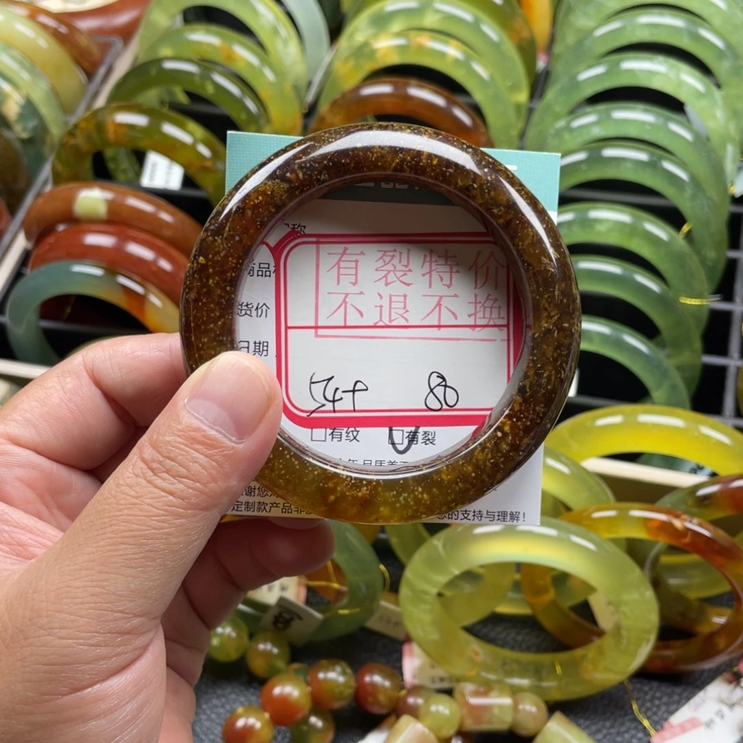 未镶嵌蛇纹石玉手镯有瑕手镯特价不退不换