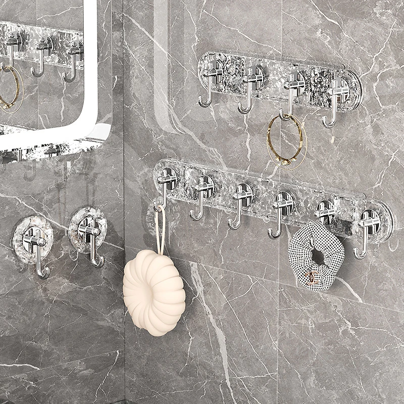 亿米佳浴室挂钩粘钩免打孔厨房卫生间挂钩强力一排壁挂式无痕排钩