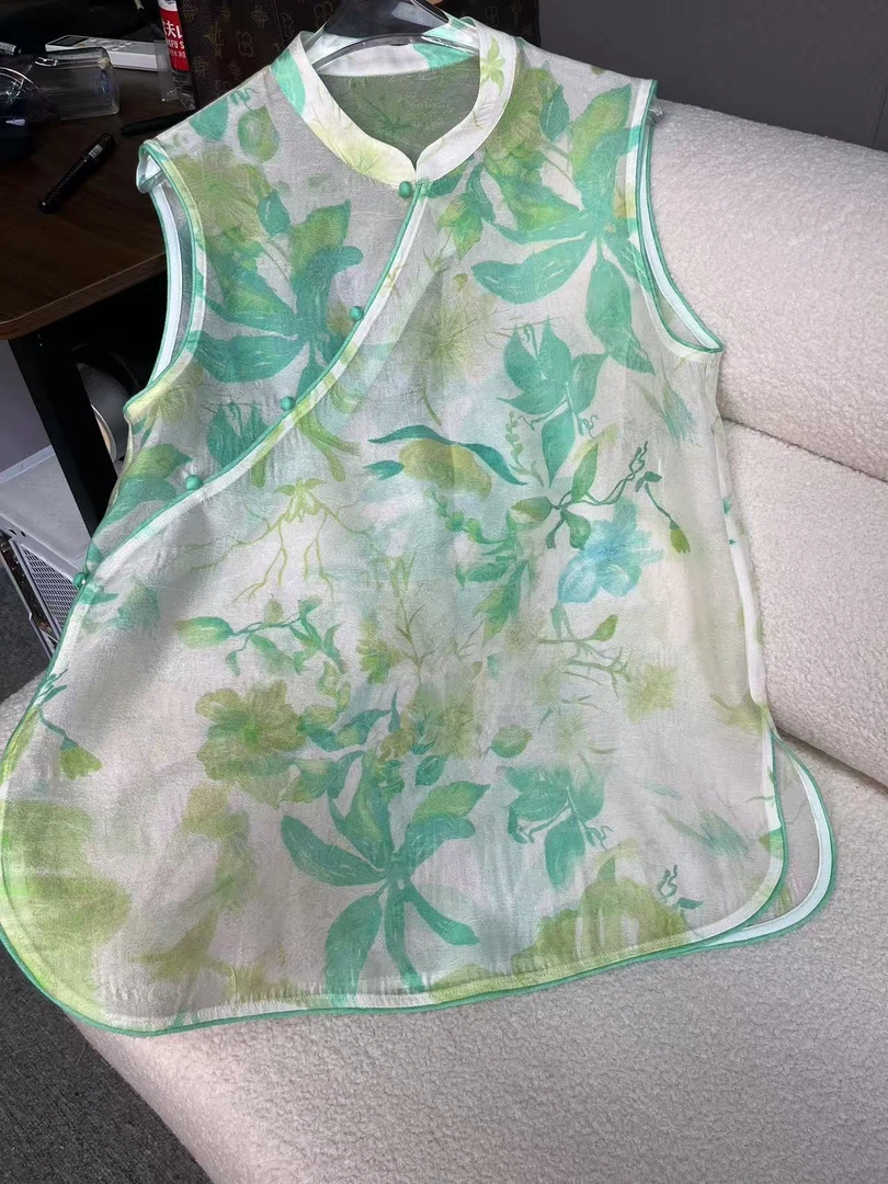 【深圳南油二姐】现春季新款气质时尚复古立体半袖国风打底衫2938