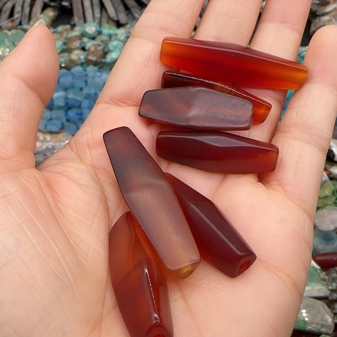 玛瑙/玉髓合金珠宝半成品老玛瑙10-30mm2颗混发不挑