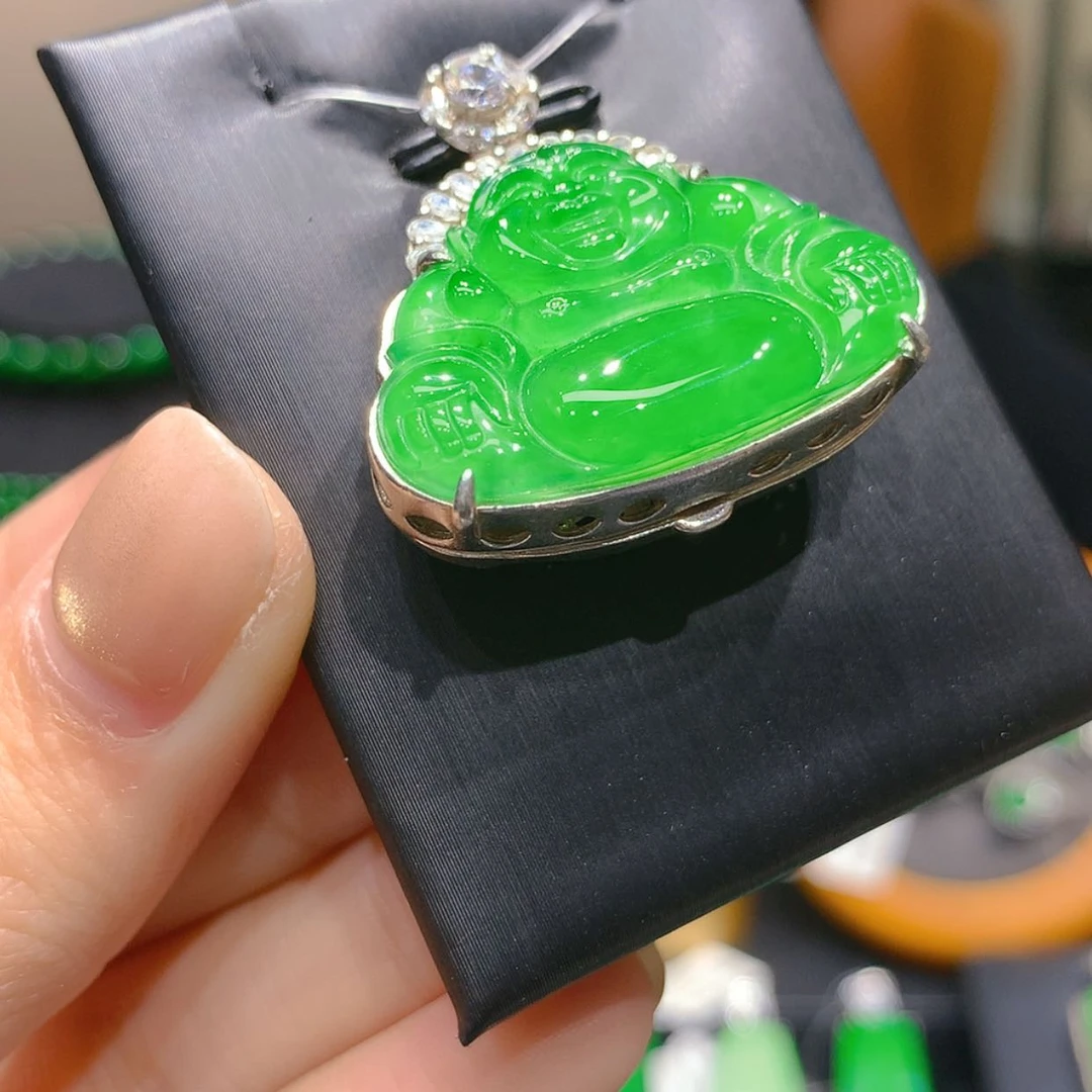 【闪购商品】颈饰银S925镶嵌翡翠4柒姐
