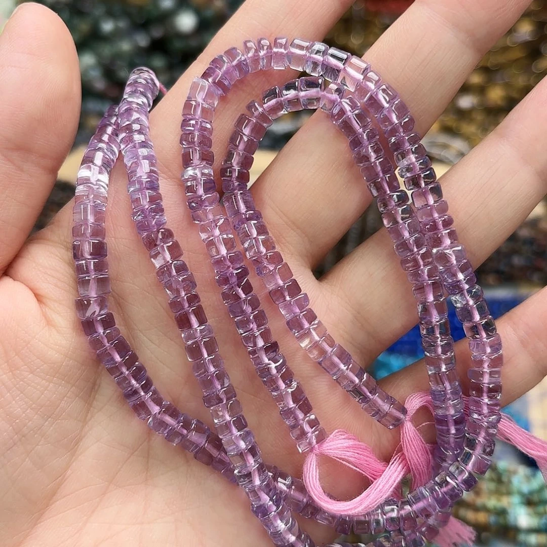 玛瑙/玉髓未镶嵌珠宝半成品卡5-6紫水晶直切一条