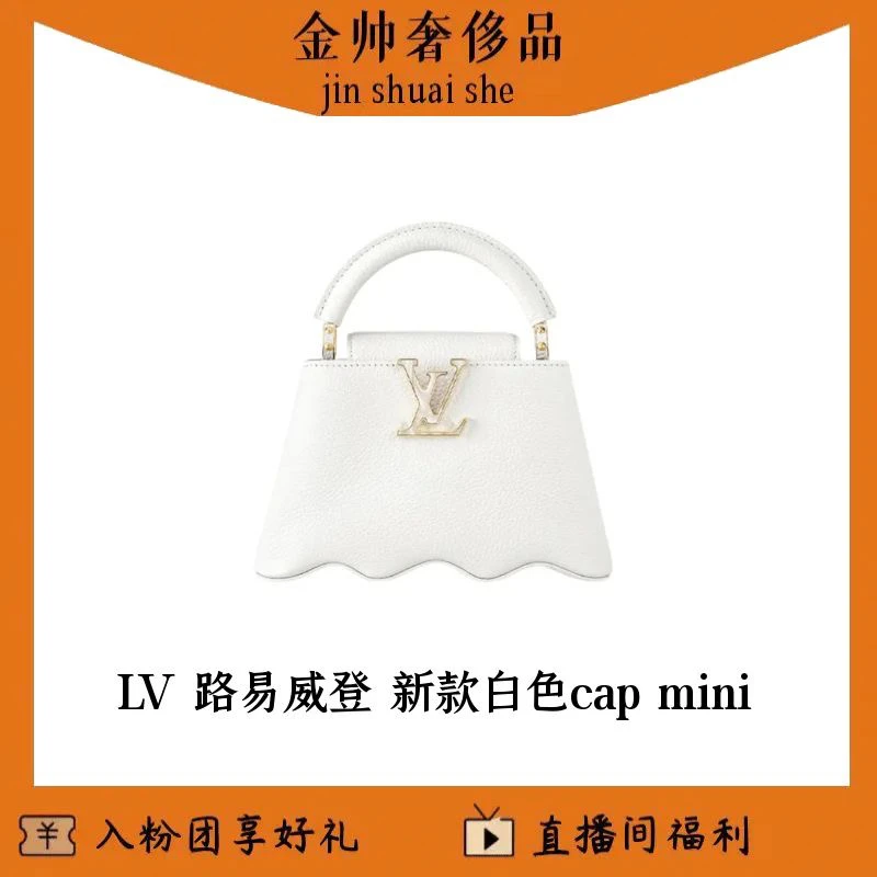 99新 LouisVuitton/路易威登 白色cap mini/波浪底/单肩包/B5849