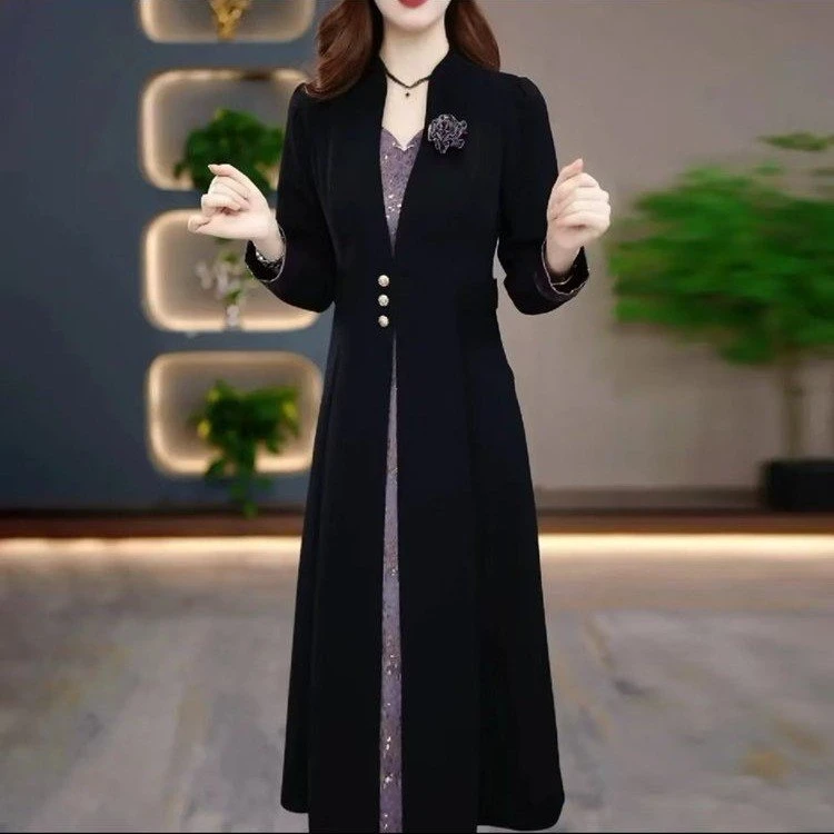 高定原版软精仿拼接琉璃缎假两件气质假两件高级优雅轻奢5096886