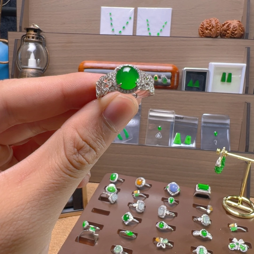 翡翠银S925镶嵌戒指