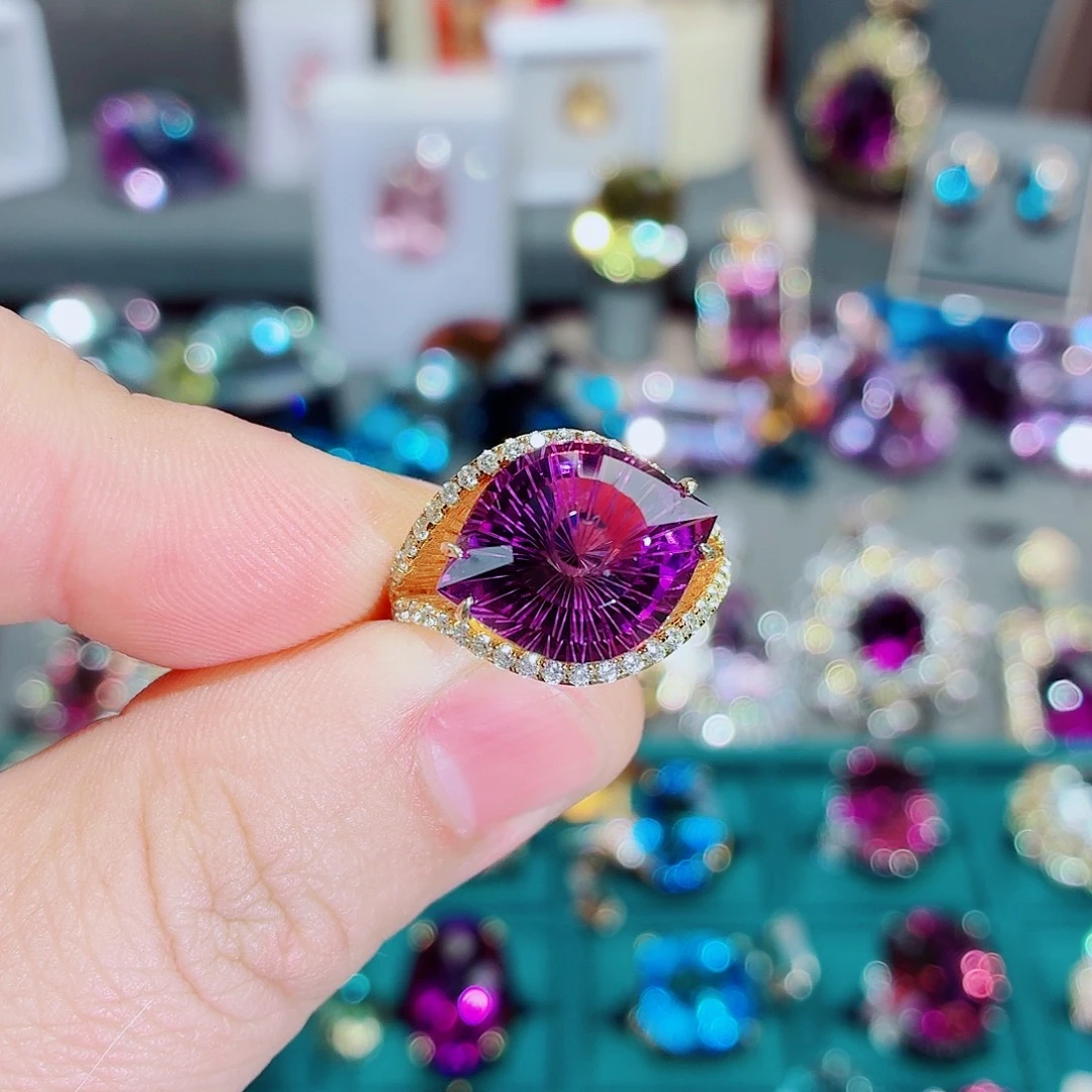 银S925镶嵌紫晶戒指