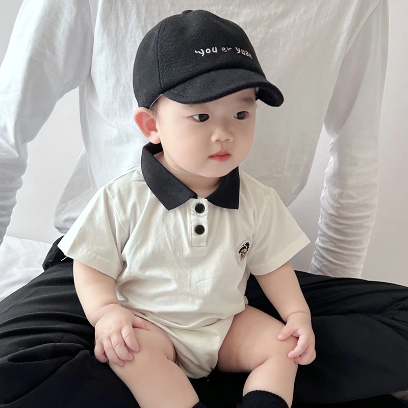 新生婴儿衣服夏装洋气哈衣包屁衣Polo衫男宝宝夏季爬服薄款连体衣