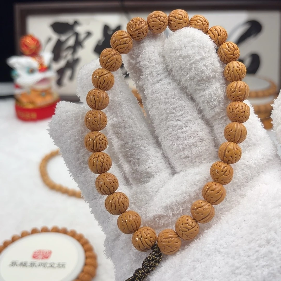 蚊***子桃核手串1.0「川」野生大肠纹桃核手持