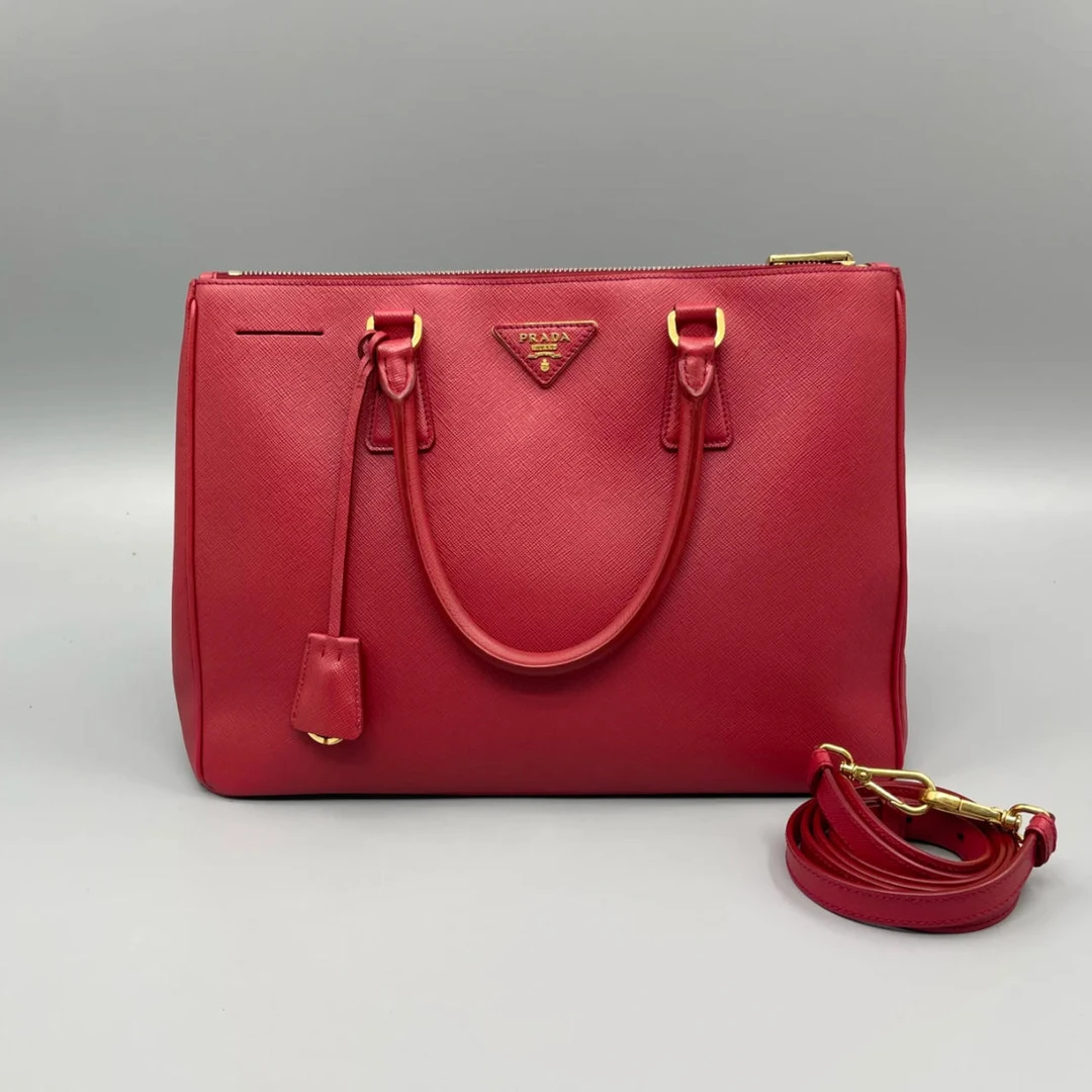 95新 Prada/普拉达 大吉中古ff/Prada普拉达红金杀手手提斜挎包