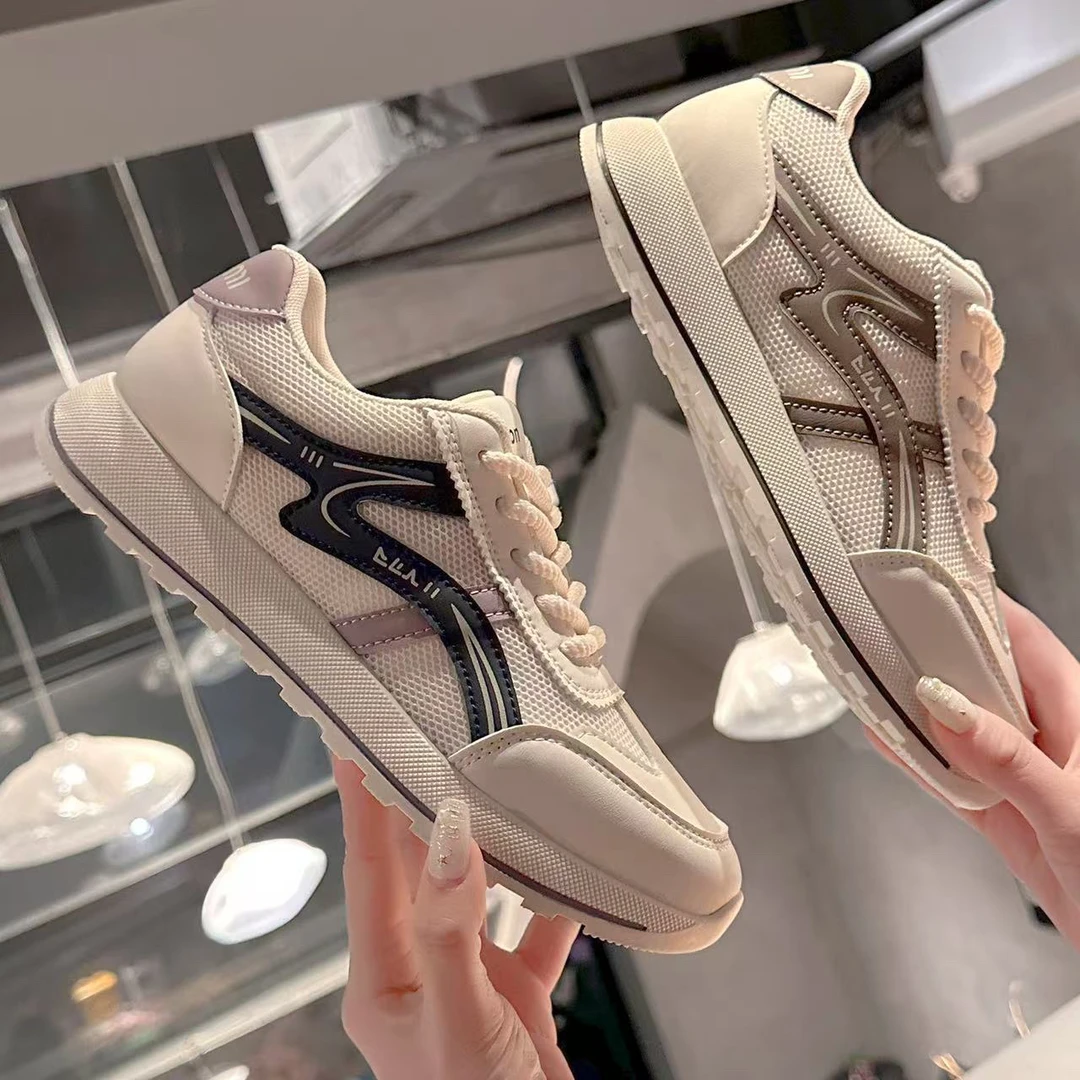 春季新款双网单鞋平底透气舒适时尚百搭女鞋休闲鞋小白鞋软底轻便