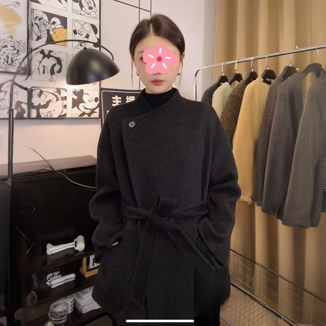 2025新款秋冬女毛呢外套韩系双面仿羊绒大衣短款宽松网红气质百搭