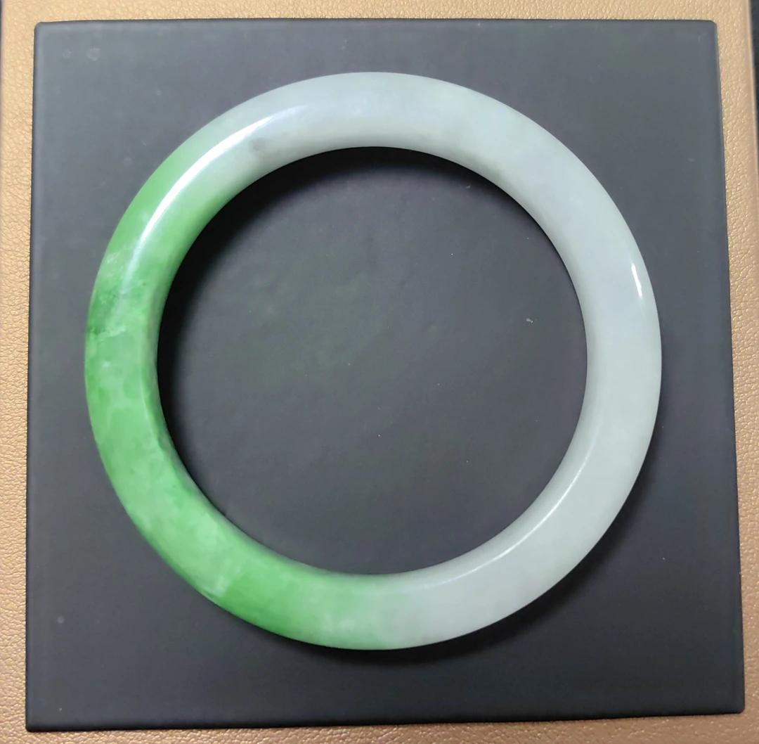 W1275五四＋缅甸半山水翡翠手镯