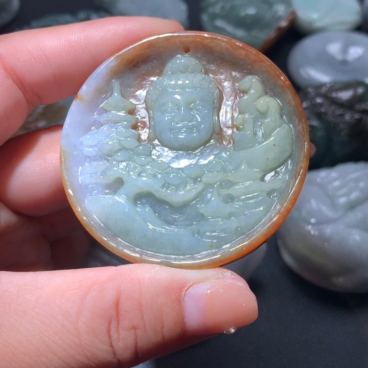 翡翠未镶嵌颈饰保真天然A货翡翠