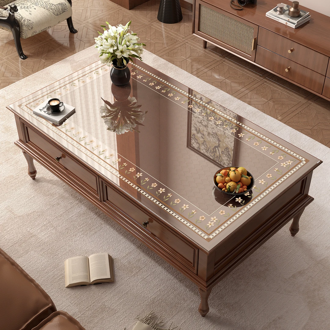 美式防水免洗透明桌布茶几垫防油PVC桌布高级感实木桌面保护垫