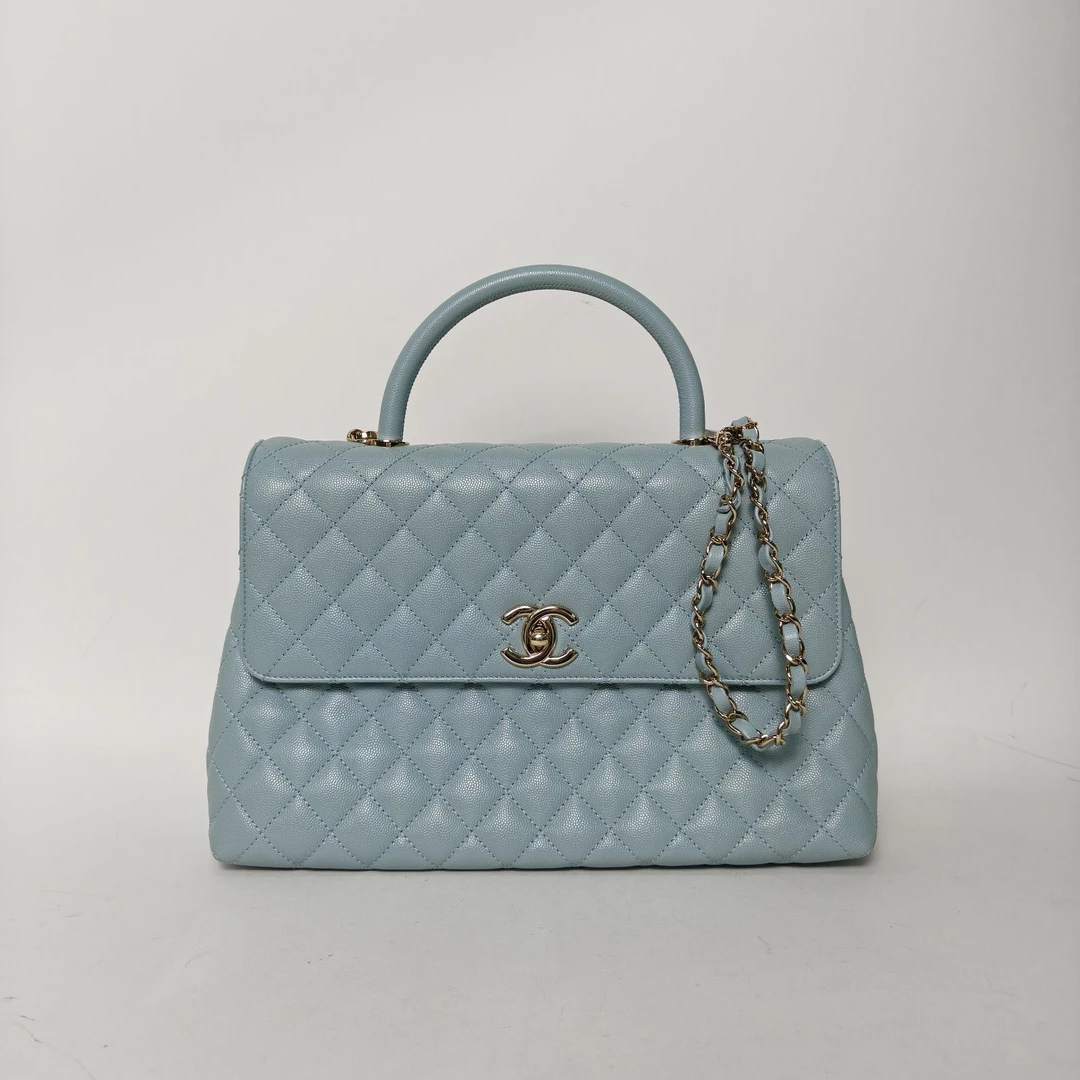 99新 Chanel/香奈儿 【娇】Coco Handle 33 皮革C 芯片金扣 212171