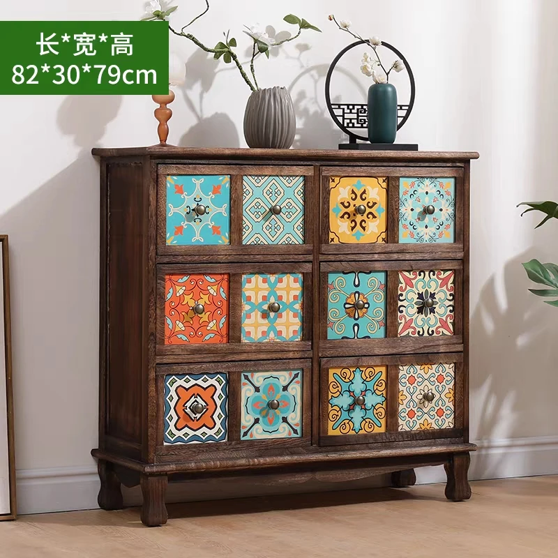整装发货全实木大容量储物柜民俗风创意小柜子斗柜客厅边柜